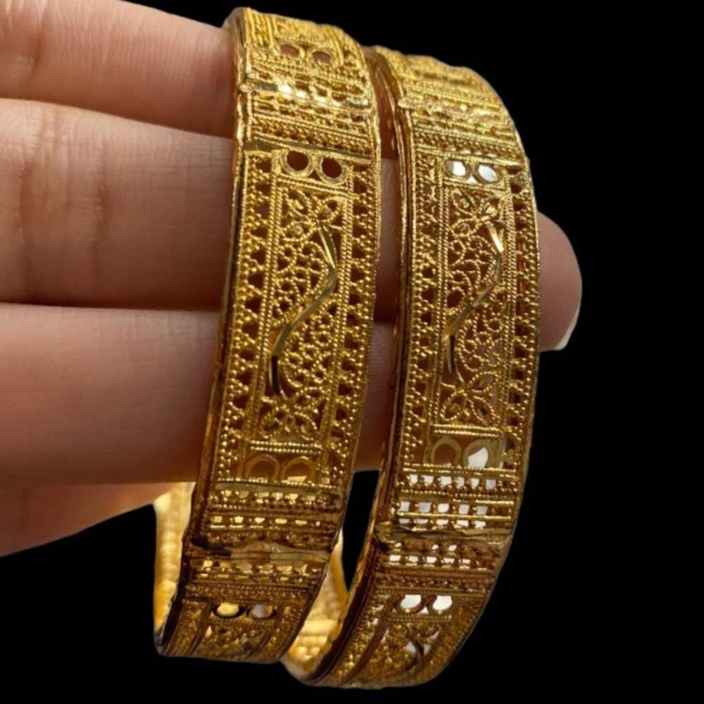 Pair of Gold Plated Indian Bangles